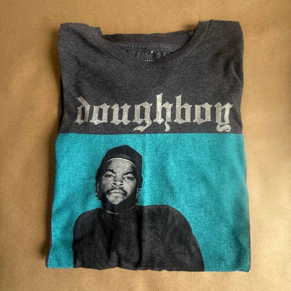 MAD Engine Charcoal and Teal 'Boyz N The Hood' Graphic Tee